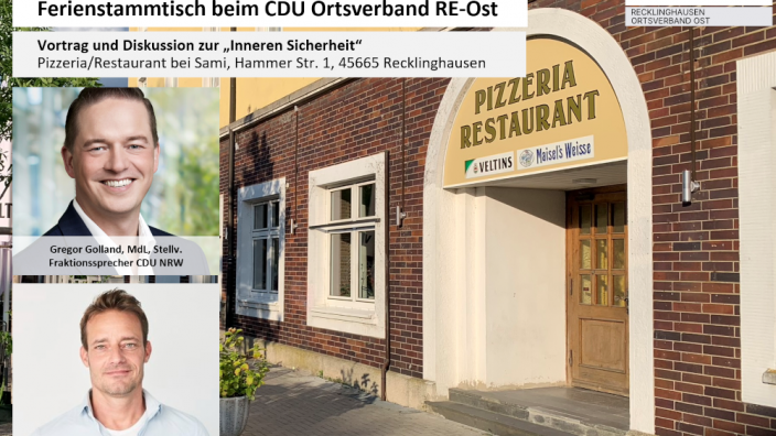 Einladung zum Ferienstammtisch am 08. Juli zur Inneren Sicherheit
